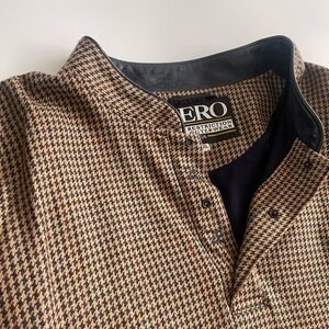 Houndstooth Golf Jacket | Merino Wool, Cashmere, Silk